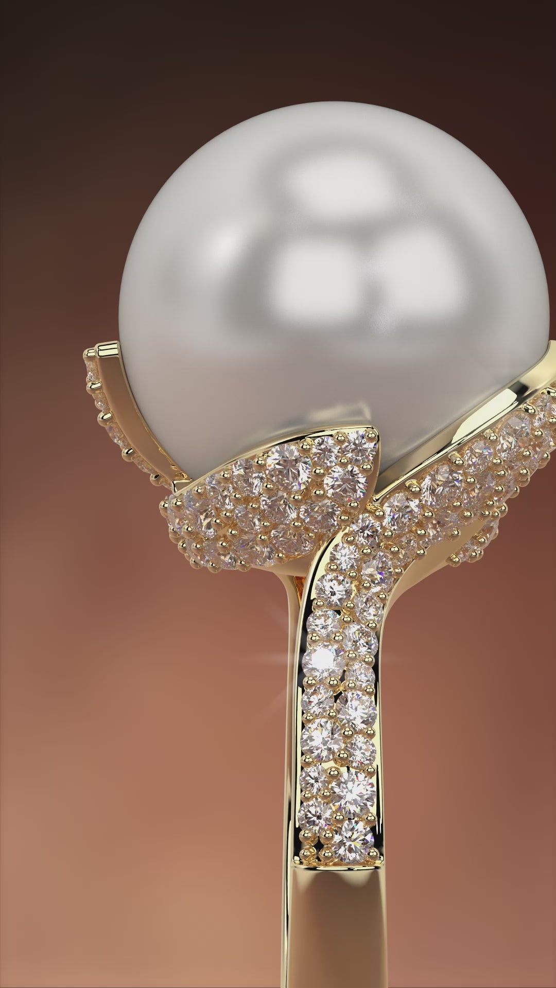 Personalized custom jewelry featuring south sea pearl ring with diamonds. Custom design your own ring by Pel & Co