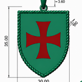 Custom - Aaron Cross Shield Pendant with Enamel
