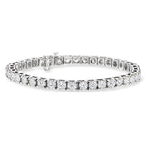 10 Carat Round Lab Grown Diamond Tennis Bracelet in 14k White Gold