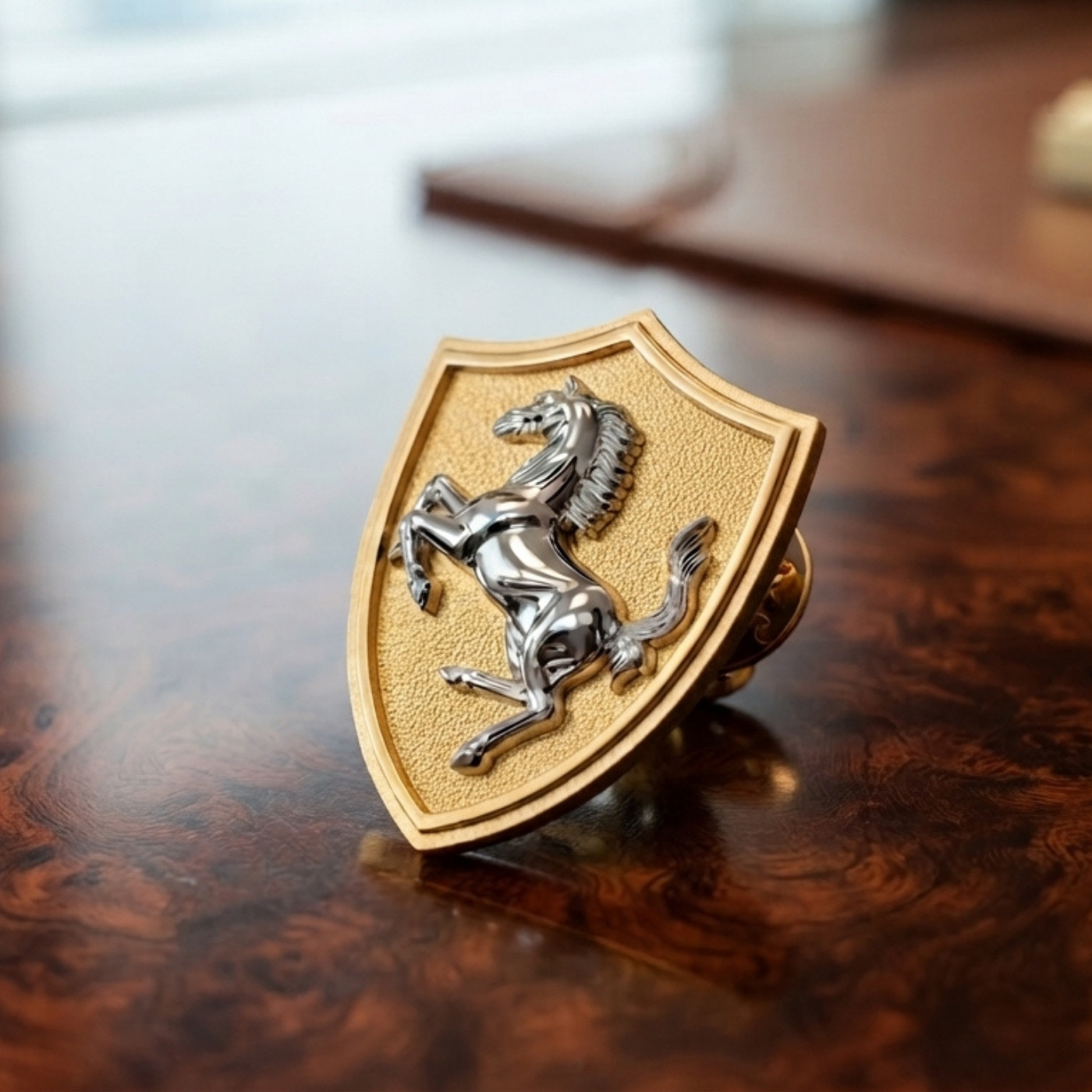 Custom gold corporate lapel pin and company logo jewelry by Pel & Co. Transform your company logo, emblem or brand identity into fine jewelry. Pel & Co creates custom corporate lapel pins, custom logo lapel pins and custom logo jewelry for executives, leadership teams, board members, employees and special corporate events.