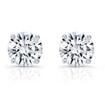 Pair of round diamond stud earrings