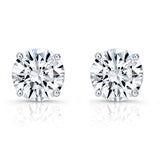 Pair of round diamond stud earrings