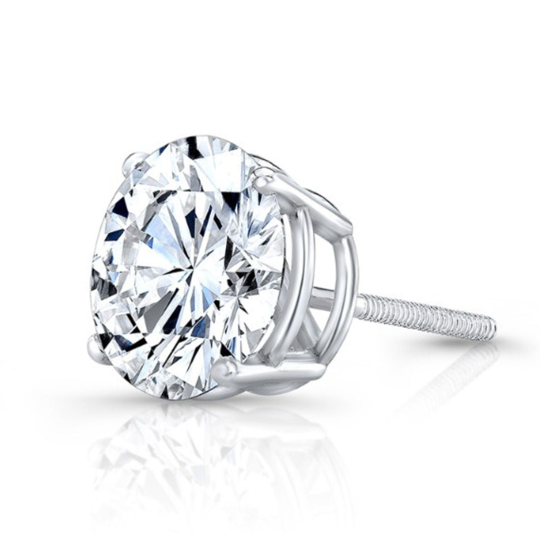 Single stud diamond earring on a white background