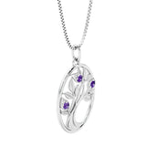 Tree of Life pendant with purple amethyst gemstones
