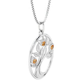 Citrine tree of life necklace oval shape gemstone november birthstone