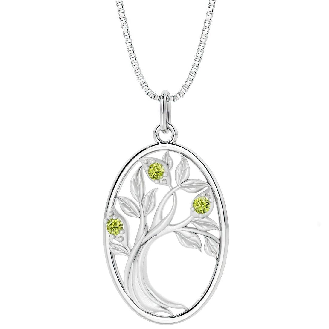 Peridot tree of life necklace