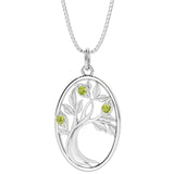 Peridot tree of life necklace