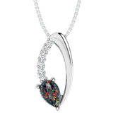 pear shape black opal and diamond necklace for women by pel and co