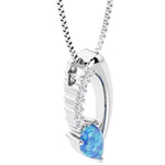 teardrop solitaire blue opal and diamond necklace for women by pel and co