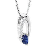 teardrop solitaire blue sapphire and diamond necklace for women by pel and co