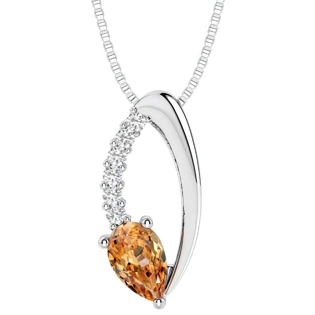 pear shape citrine and diamond necklace for women by pel and co