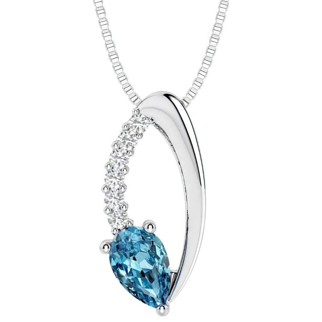pear shape london blue topaz and diamond necklace for women by pel and co