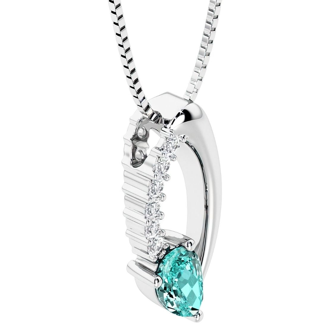teardrop solitaire paraiba tourmaline and diamond necklace for women by pel and co