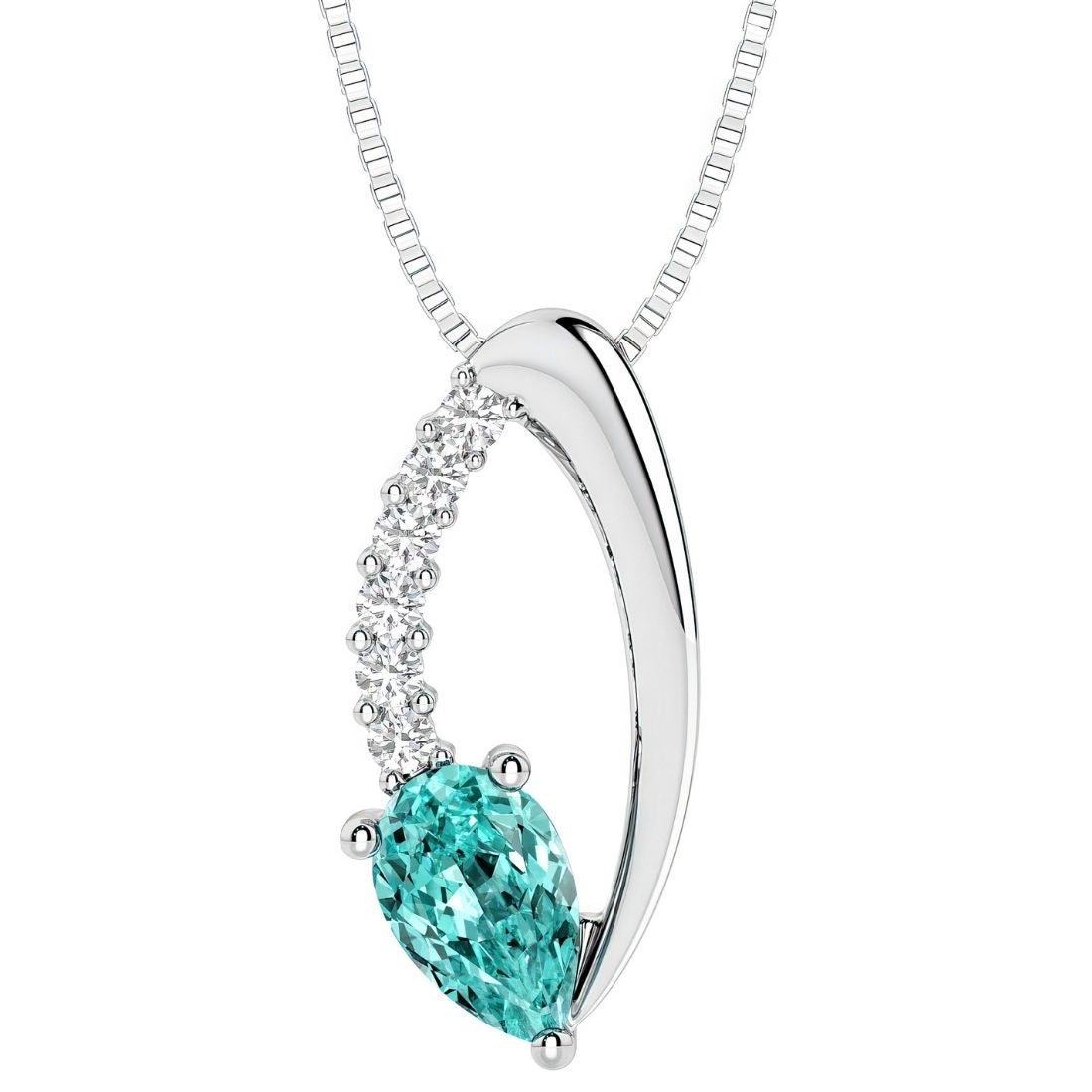 pear shape paraiba tourmaline and diamond necklace for women by pel and co