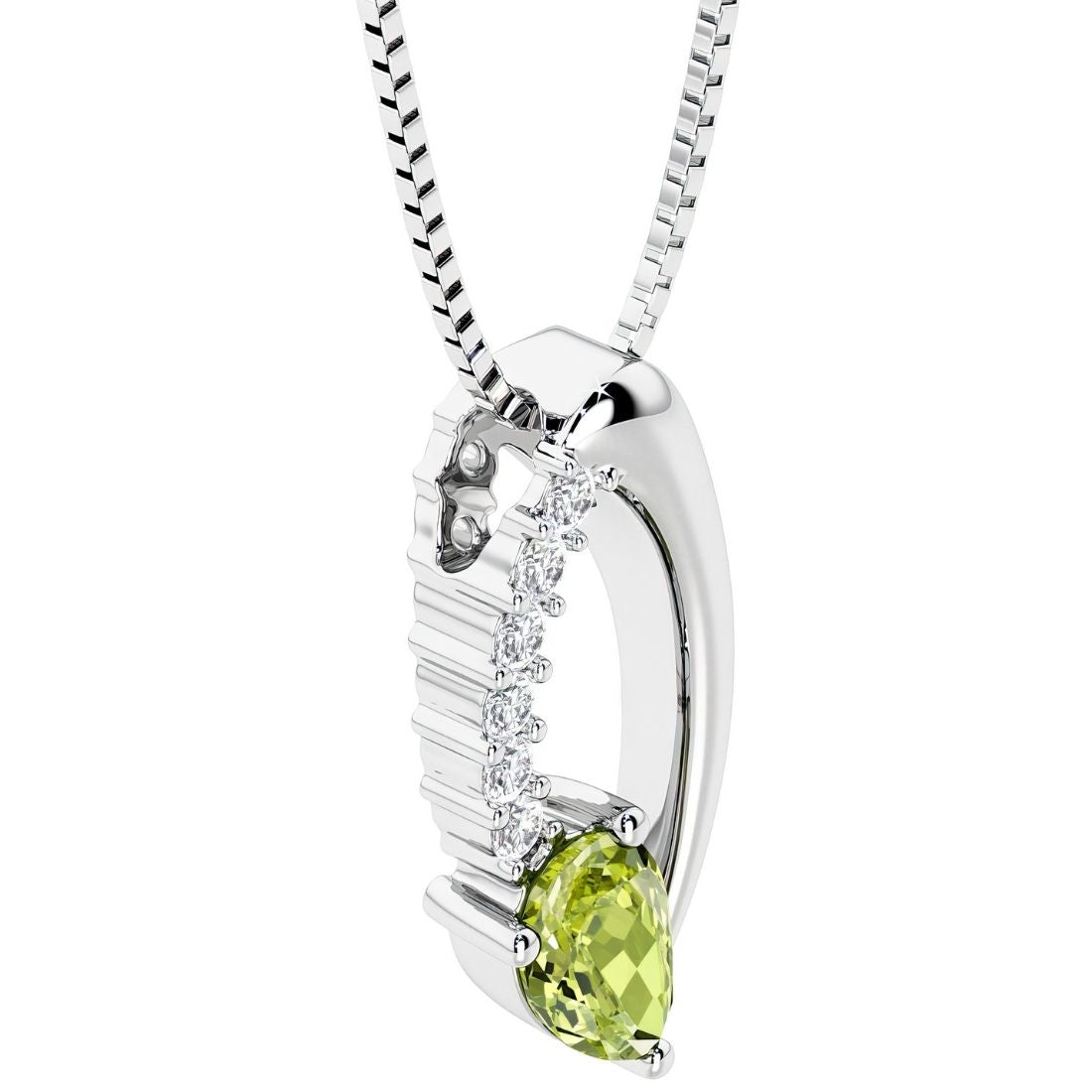 teardrop solitaire peridot and diamond necklace for women by pel and co