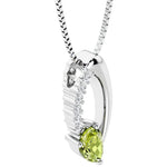 teardrop solitaire peridot and diamond necklace for women by pel and co