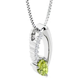 teardrop solitaire peridot and diamond necklace for women by pel and co