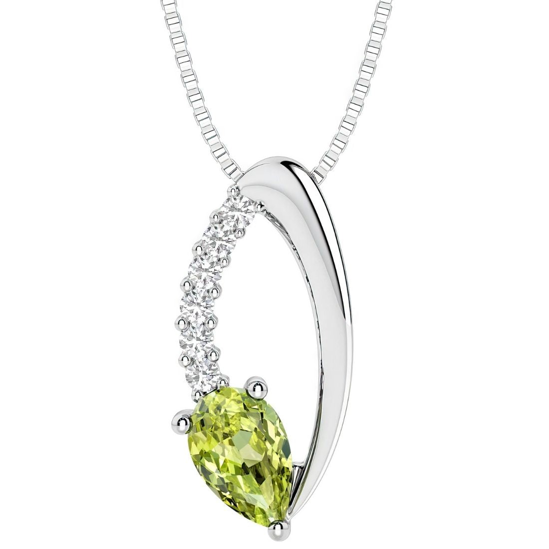 pear shape peridot and diamond necklace for women by pel and co