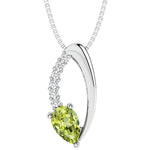 pear shape peridot and diamond necklace for women by pel and co