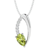 pear shape peridot and diamond necklace for women by pel and co