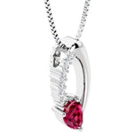 teardrop solitaire ruby and diamond necklace for women by pel and co