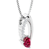 teardrop solitaire ruby and diamond necklace for women by pel and co