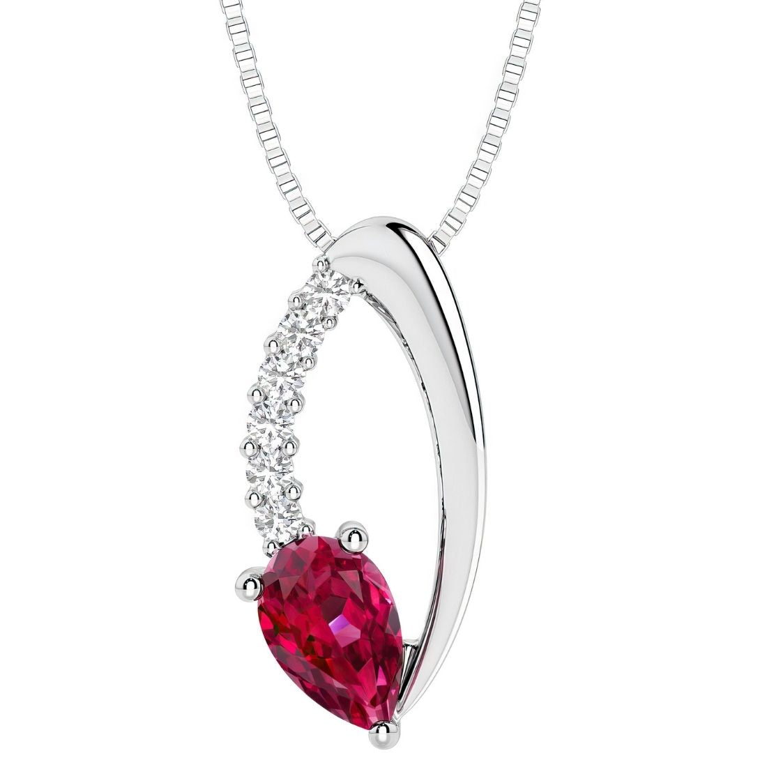 pear shape ruby and diamond necklace for women by pel and co