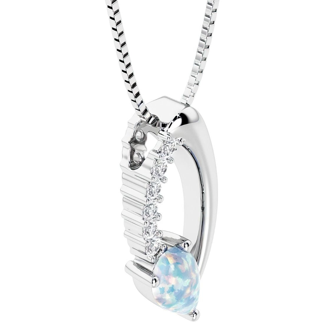 teardrop solitaire white opal and diamond necklace for women by pel and co
