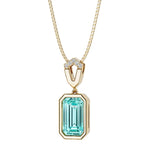 Paraiba tourmaline necklace with diamonds for women, custom jewelry by Pel & Co
