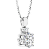 Diamond pendant set in white gold with open gallery setting, custom solitaire necklace by Pel & Co