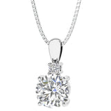Diamond pendant necklace in white gold custom solitaire jewelry by Pel & Co