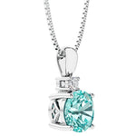 Stunning paraiba green tourmaline necklace with diamond accent