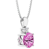 Pink gemstone pendant with diamond, custom crafted by Pel & Co