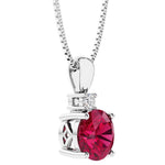 Women's white gold ruby necklace with diamond crafted by Pel & Co