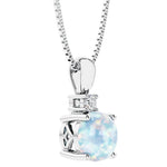 white opal necklace with diamond for women custom crafted by Pel & Co