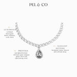 Close Up of Pear Blue Sapphire Solitaire Pendant Necklace 14x10mm 8 Carat in 14K Gold Prong Setting