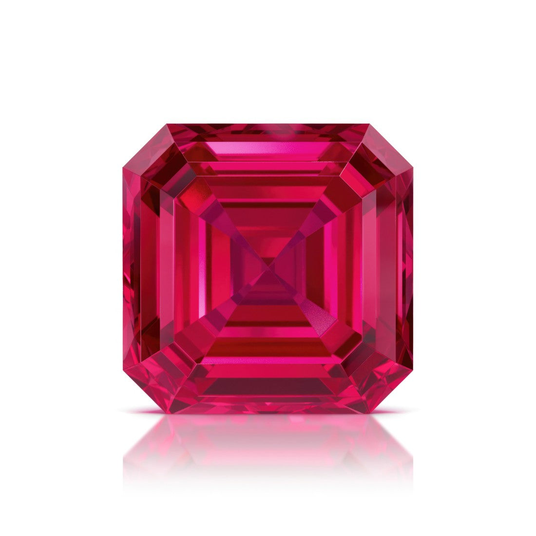 Pel & Co Prestige Gemstone asscher cut pigeon blood ruby deep red loose stone
