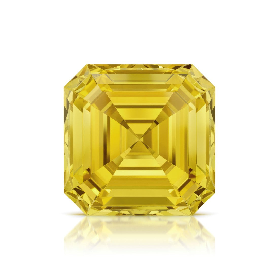 Pel & Co Prestige Gemstone asscher cut yellow sapphire vivid golden loose stone