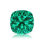 Cushion Cut Emerald loose gemstone — rich green AAA grade lab created | Pel & Co. Prestige Gemstones