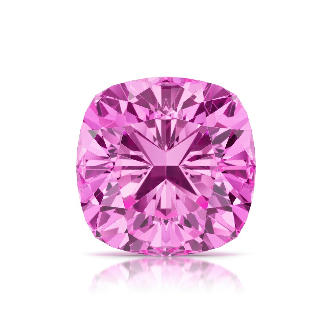 Cushion Cut Pink Sapphire loose gemstone — vibrant blush pink AAA grade lab created | Pel & Co. Prestige Gemstones