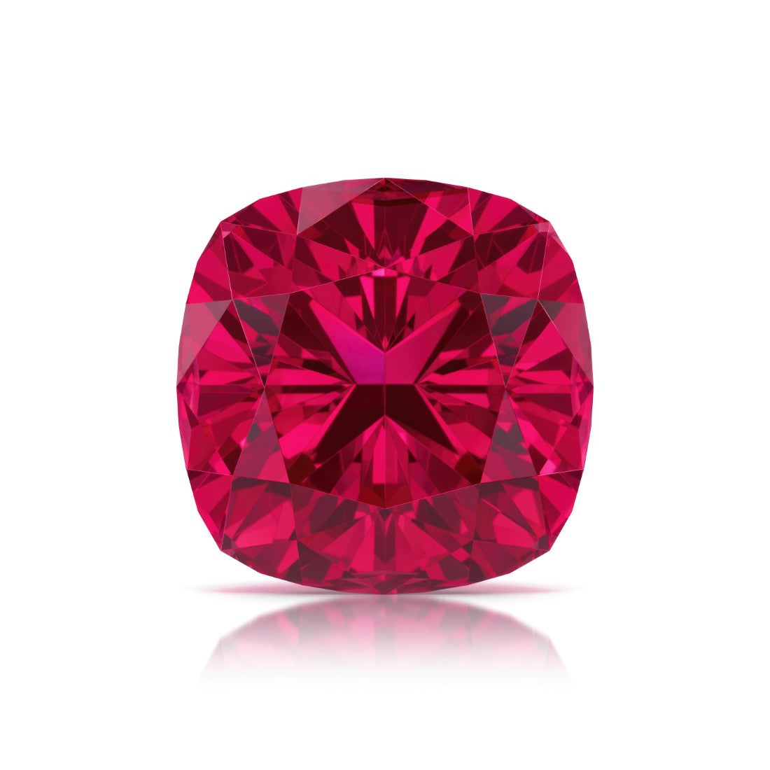 Cushion Cut Ruby loose gemstone — pigeon blood red AAA grade lab created | Pel & Co. Prestige Gemstones