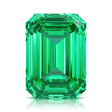 Emerald Cut Lab Created Colombian Emerald Loose Gemstone Prestige Grade