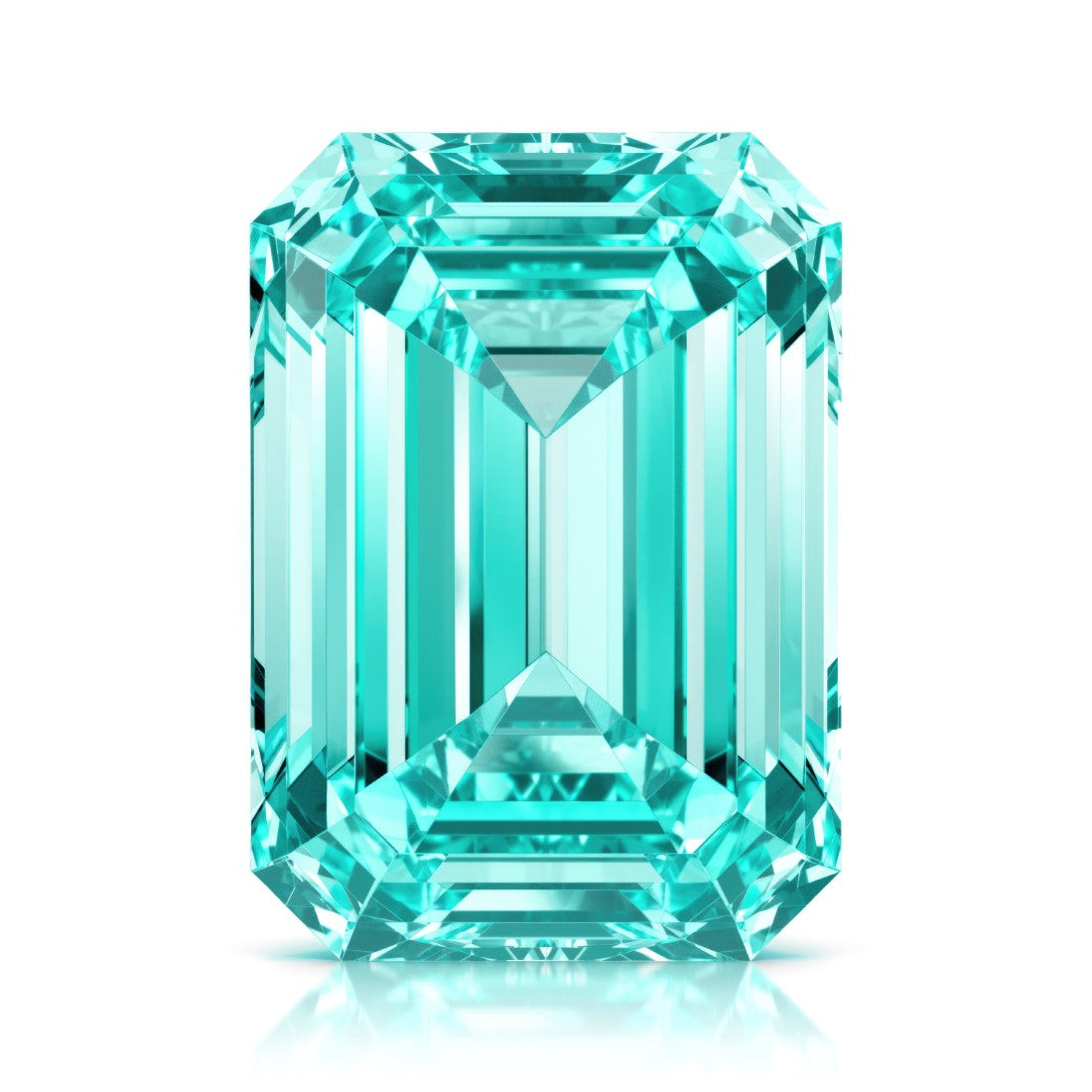 emerald cut paraiba tourmaline loose stone neon blue green lab grown gemstone by Pel & Co Prestige Gemstones