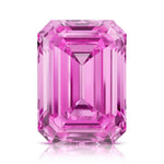 emerald cut pink sapphire loose stone vivid pink lab grown gemstone by Pel & Co Prestige Gemstones
