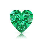 Pel & Co Prestige Gemstone featuring heart shaped colombian emerald loose stone vivid green lab grown gemstone
