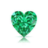 Pel & Co Prestige Gemstone featuring heart shaped colombian emerald loose stone vivid green lab grown gemstone