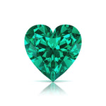 Pel & Co Prestige Gemstone featuring heart shaped emerald loose stone rich zambian green lab grown gemstone