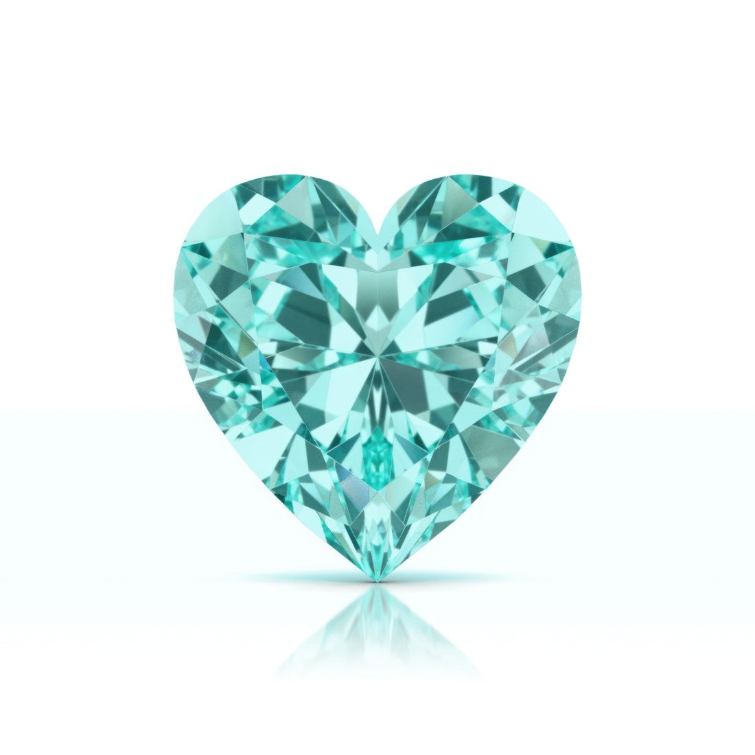 Pel & Co Prestige Gemstone featuring heart shaped paraiba tourmaline loose stone neon blue green lab grown gemstone