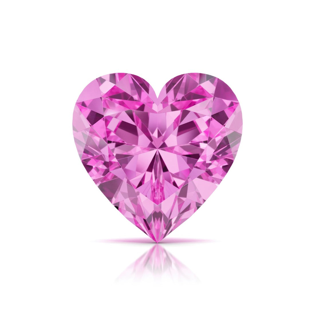 Pel & Co Prestige Gemstone heart shaped pink sapphire loose stone vivid pink lab grown