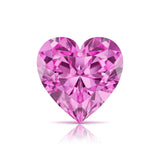 Pel & Co Prestige Gemstone heart shaped pink sapphire loose stone vivid pink lab grown